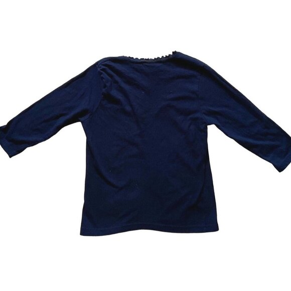 Simply Basic  3/4 sleeves blue top Girls‎ 10/12 - Picture 2 of 3